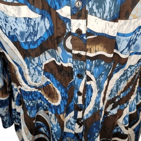 Ashley‎ Stewart Button Down Smocked Waist Top - Picture 3 of 9